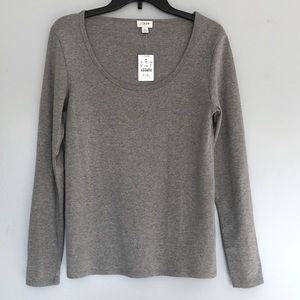 NWT J. Crew grey scoop neck tee